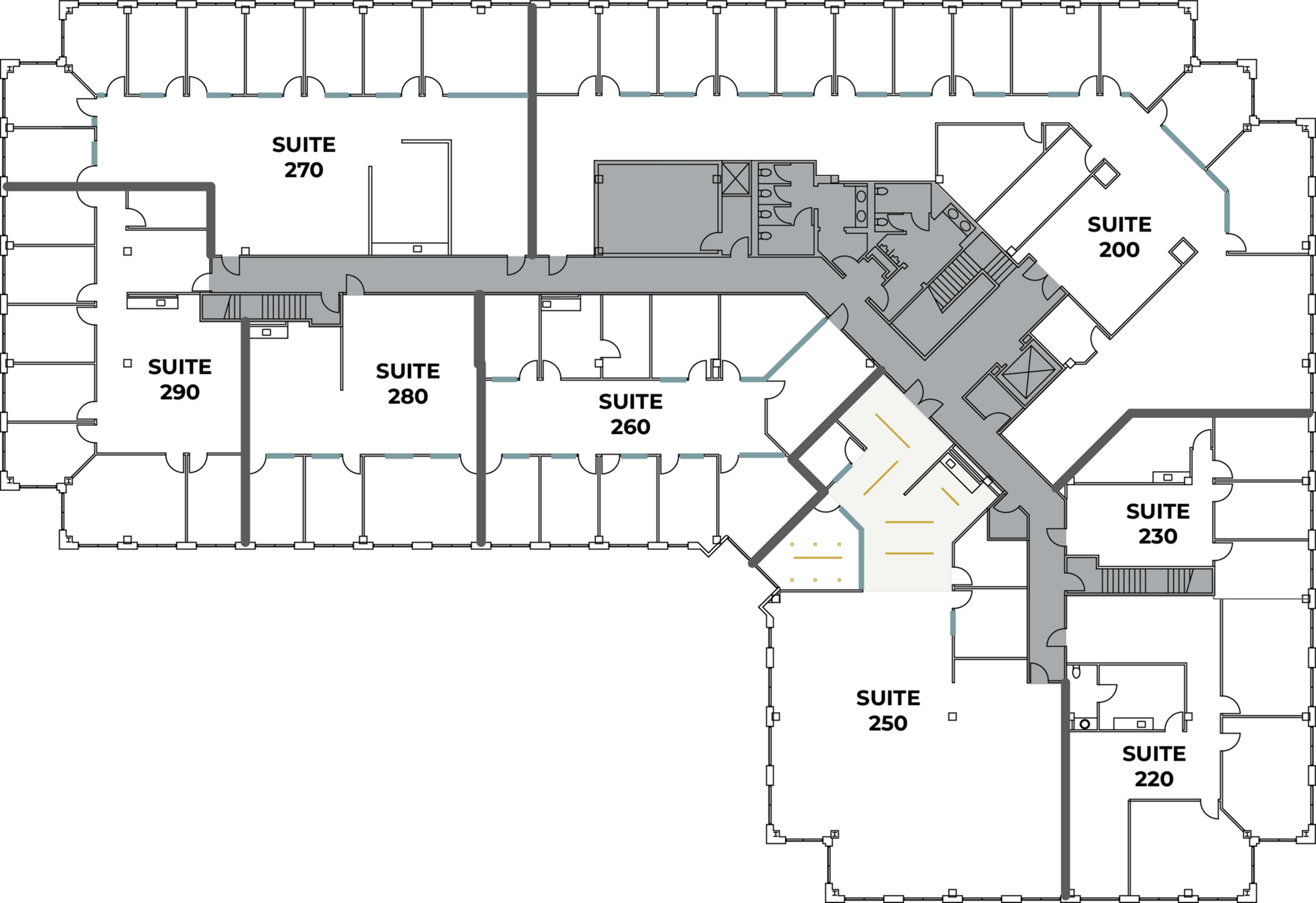 Flex+ floorplan for 1200 Newport Center Drive, suite 250 in Newport Beach, CA.