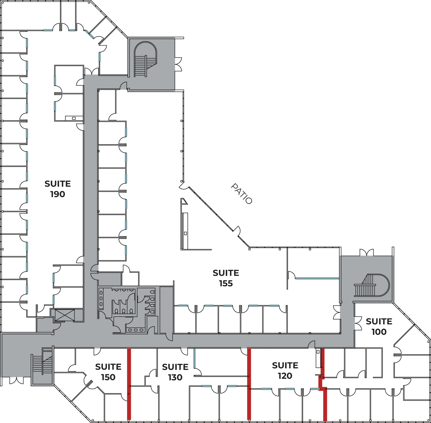 Flex+ floorplan for 20 Executive Circle, suite 155 in Irvine, CA.