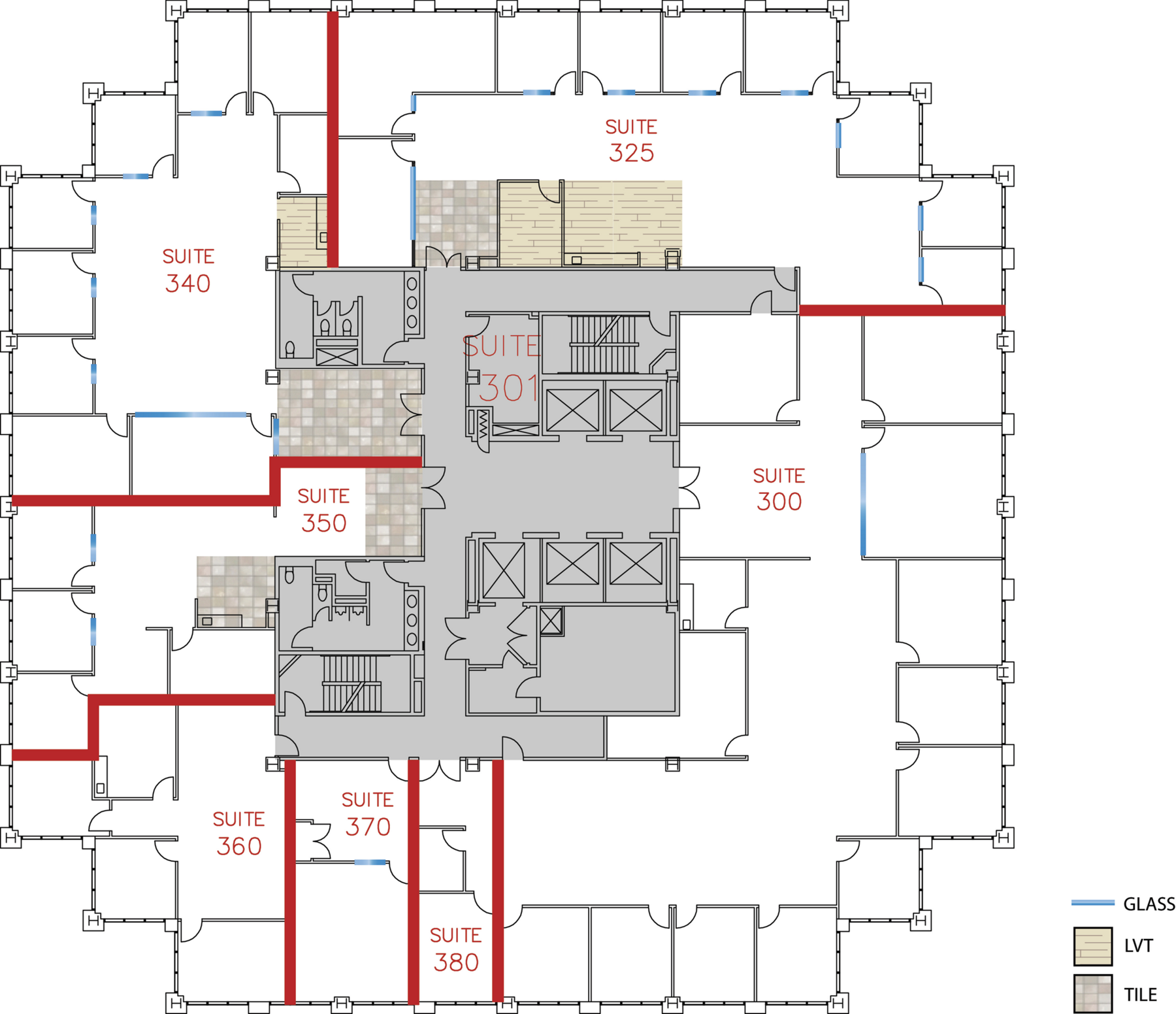 Flex+ floor plan for 1 Park Plaza, suite 340 in Irvine, CA.