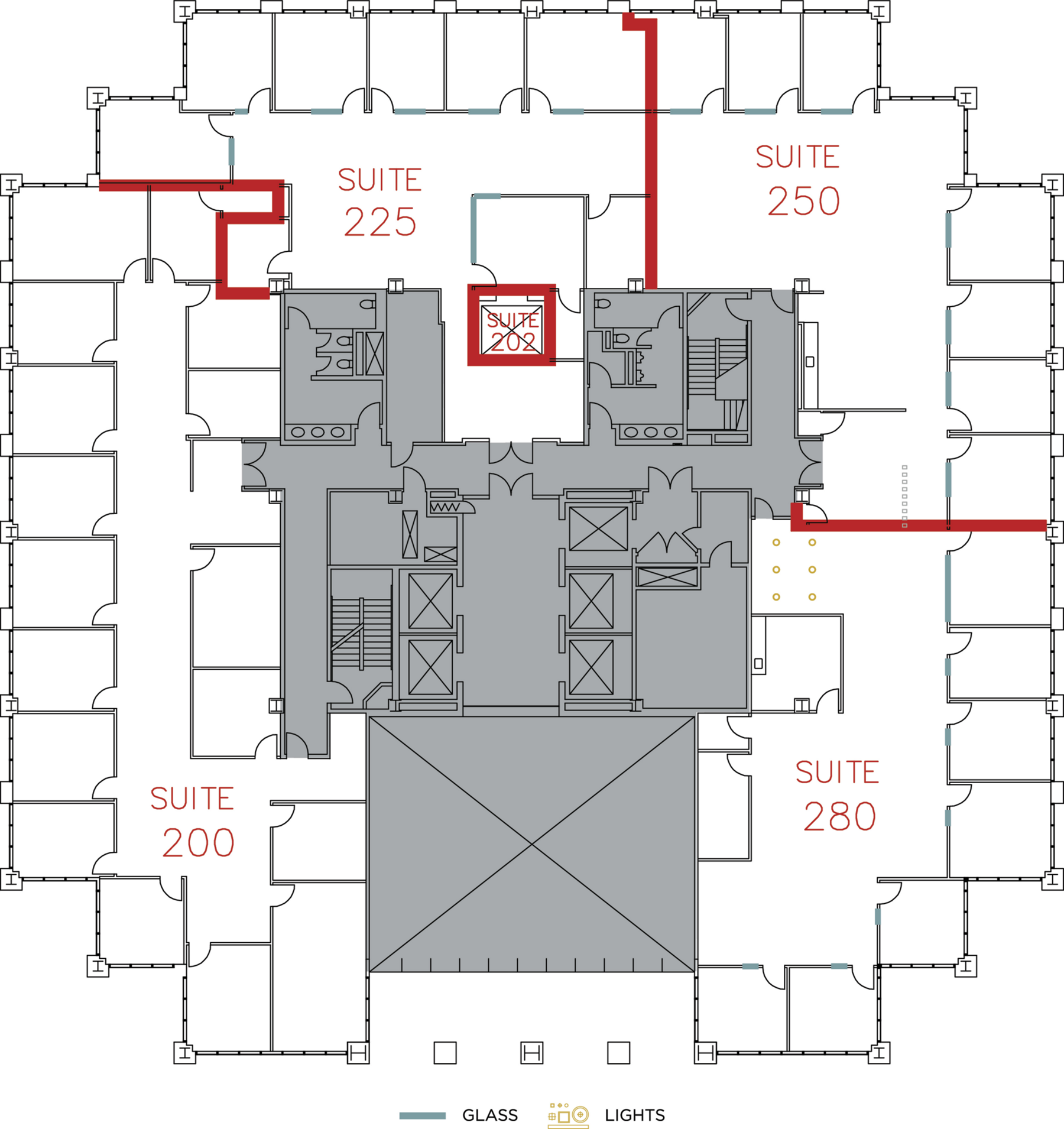 Flex+ floor plan for 2 Park Plaza, suite 280 in Irvine, CA.