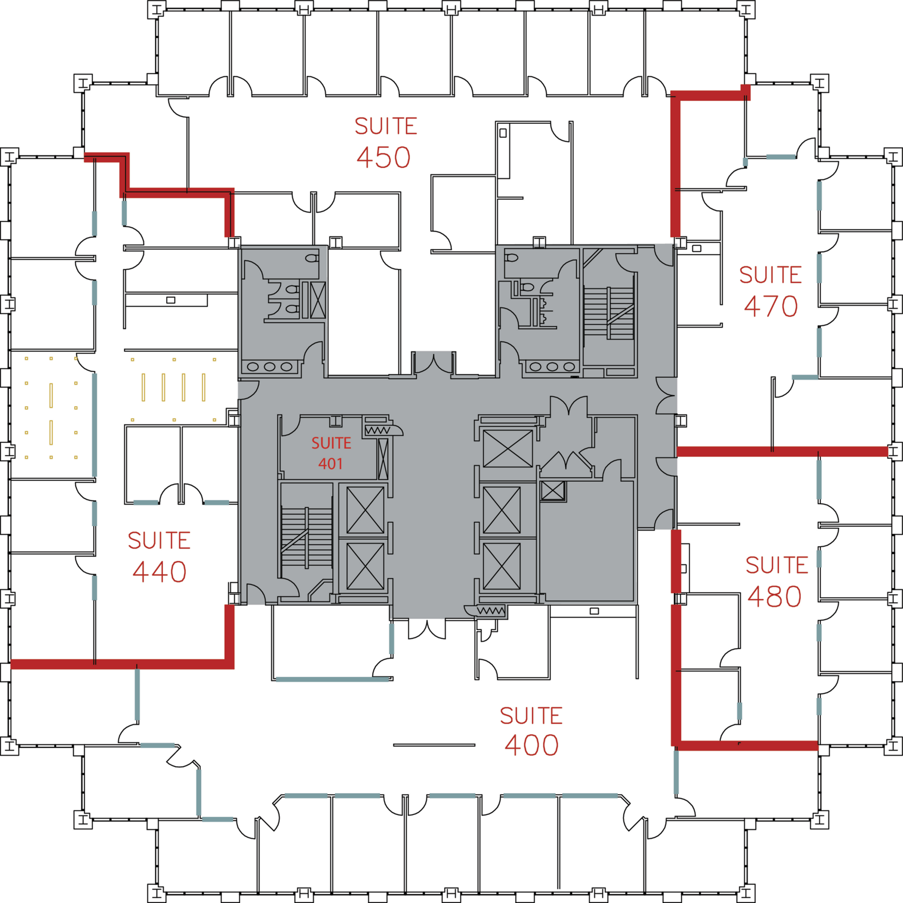 Flex+ floor plan for 2 Park Plaza, suite 440 in Irvine, CA.