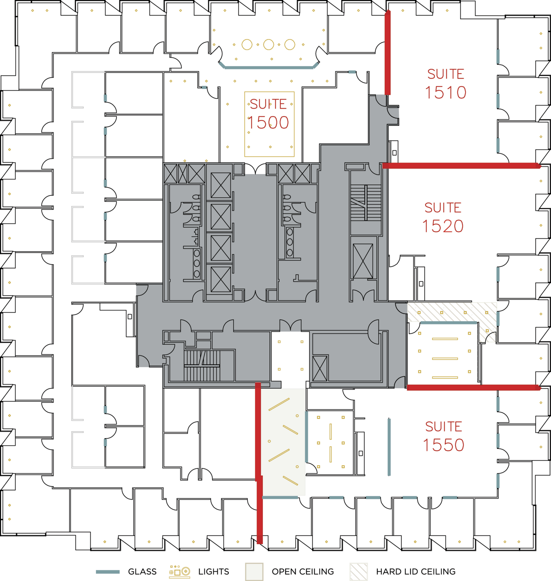 Flex+ floor plan for 3 Park Plaza, suite 1550 in Irvine, CA.