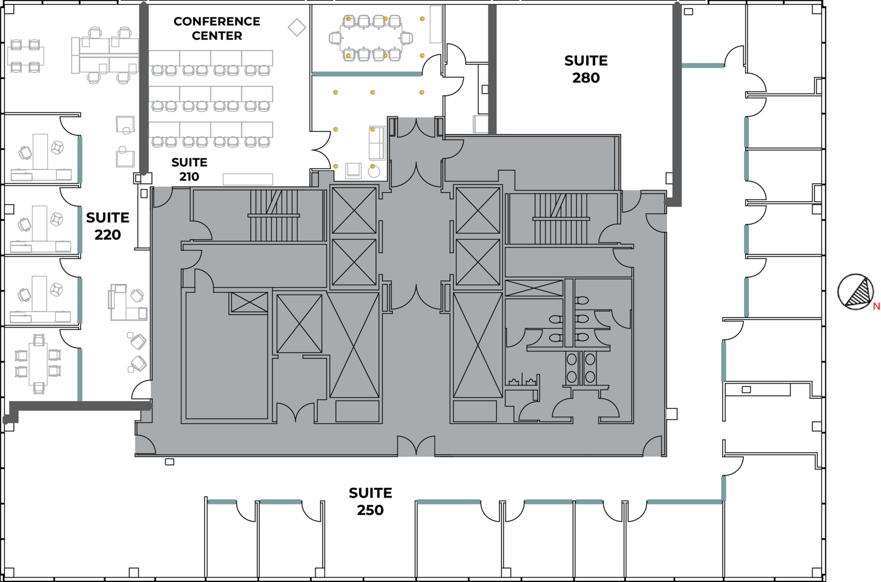 Flex+ floor plan for 11111 Santa Monica Blvd, suite 220 in Los Angeles, CA.