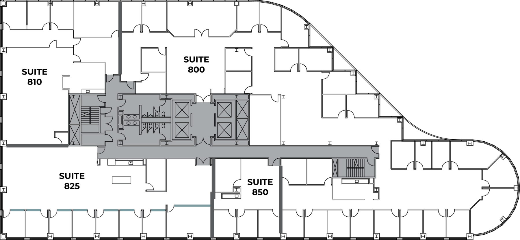 Flex+ floor plan for 4275 Executive Square, suite 825 in San Diego, CA.