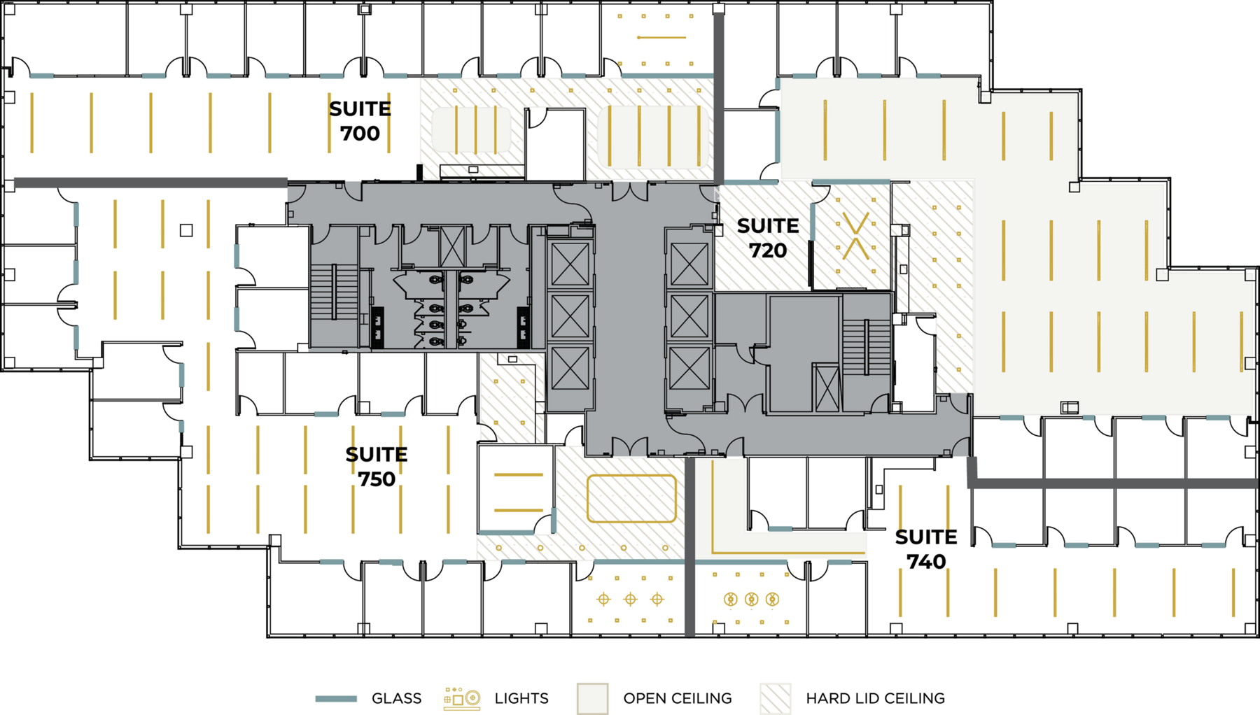 Flex+ floor plan for 611 Anton, suite 740 in Costa Mesa, CA.