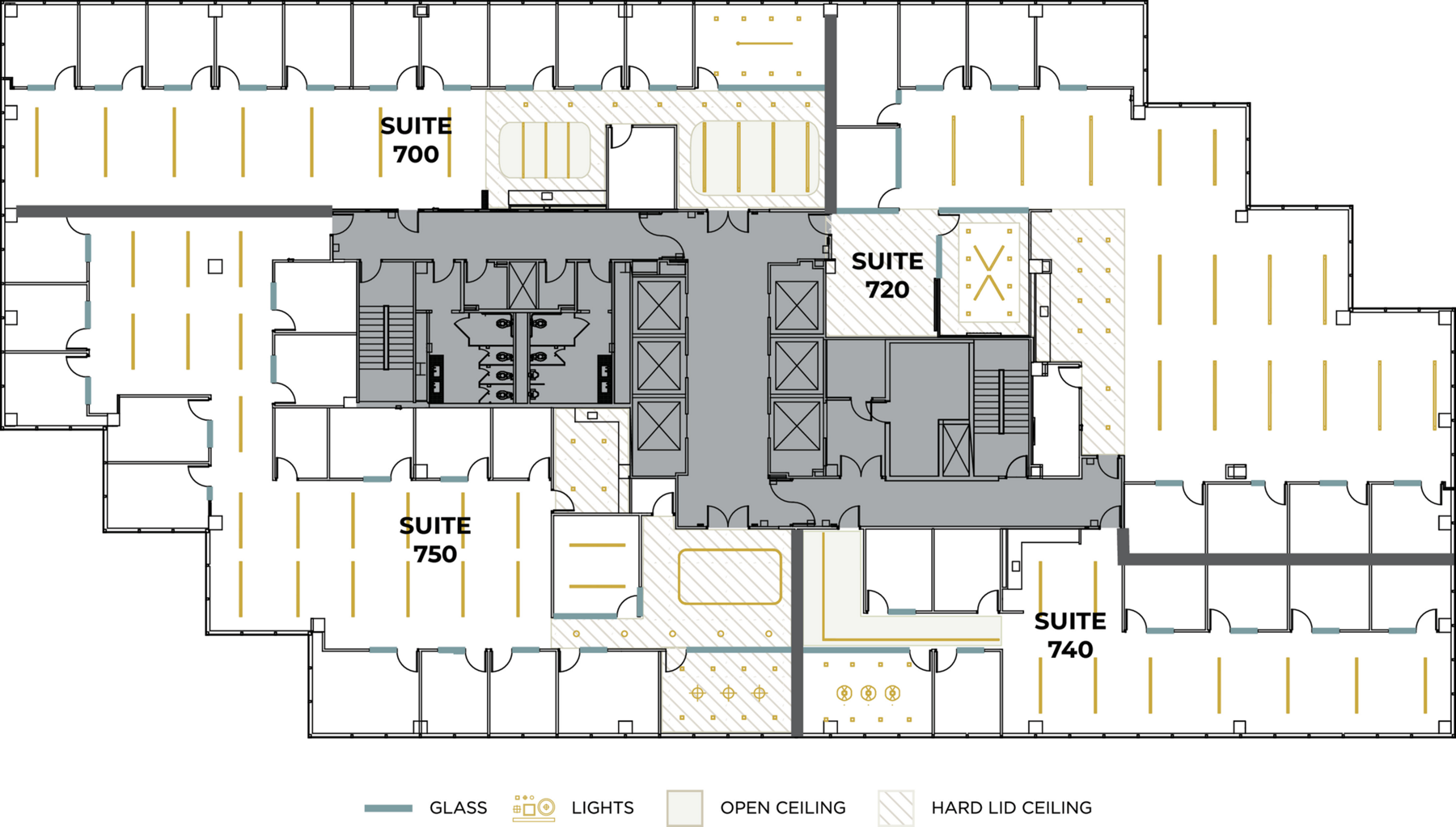 Flex+ floor plan for 611 Anton Blvd., suite 720 in Irvine, CA.