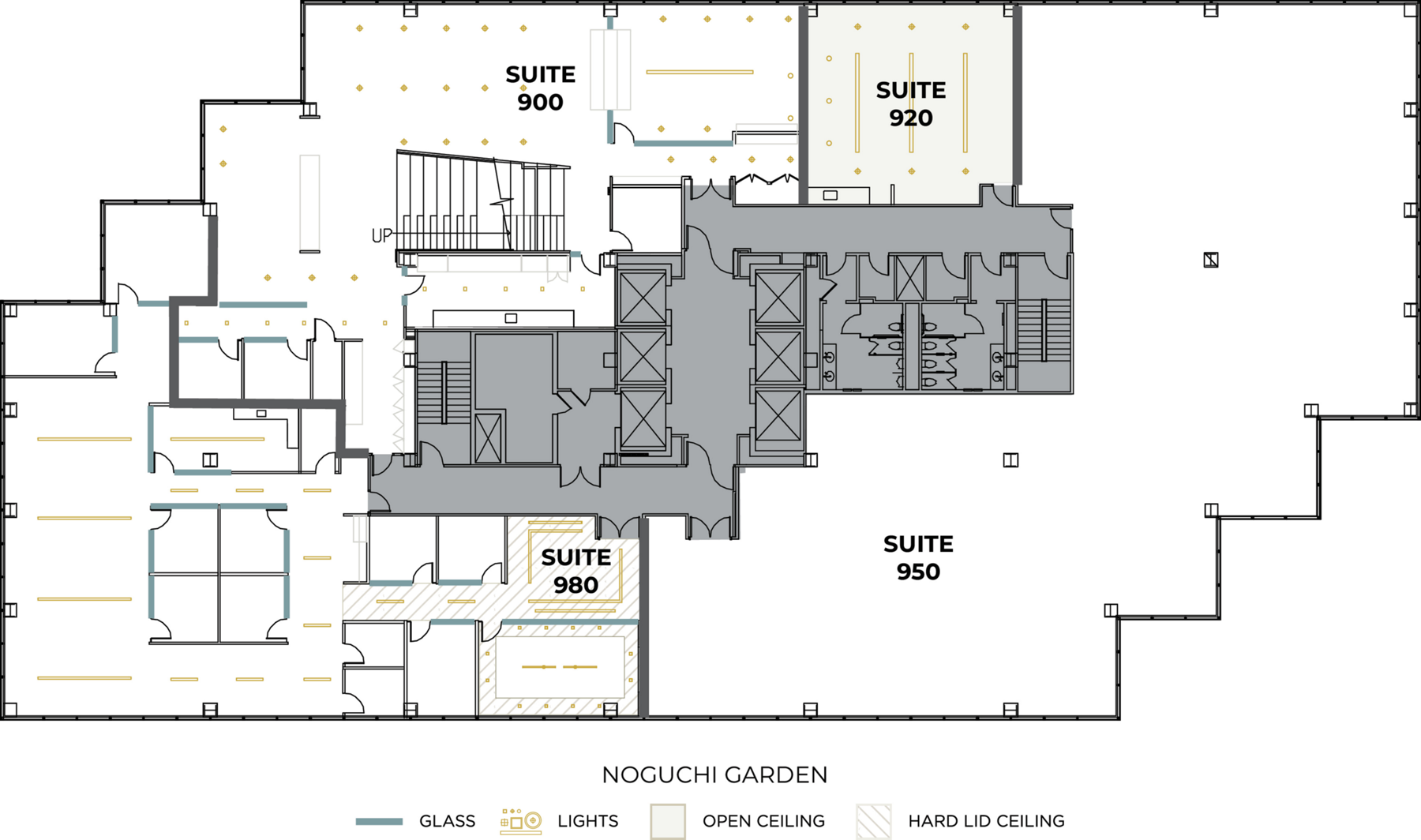 Flex+ floor plan for 3200 Park Center Drive, suite 980 in Costa Mesa, CA.
