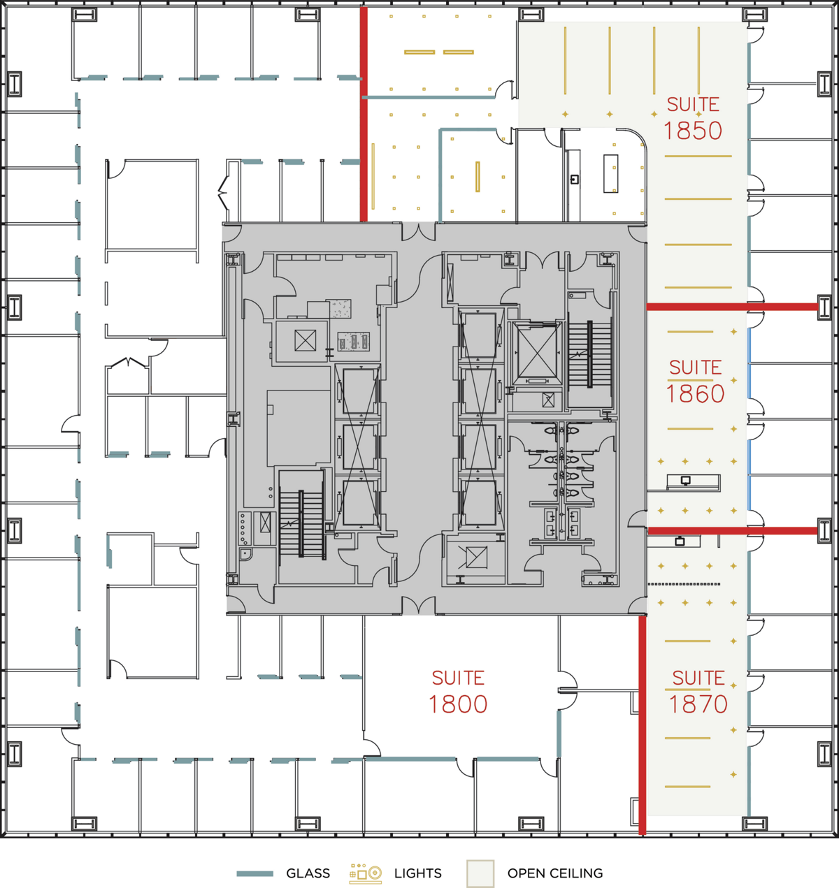 Flex+ floor plan for 200 Spectrum Center Drive, suite 1870 in Irvine, CA.