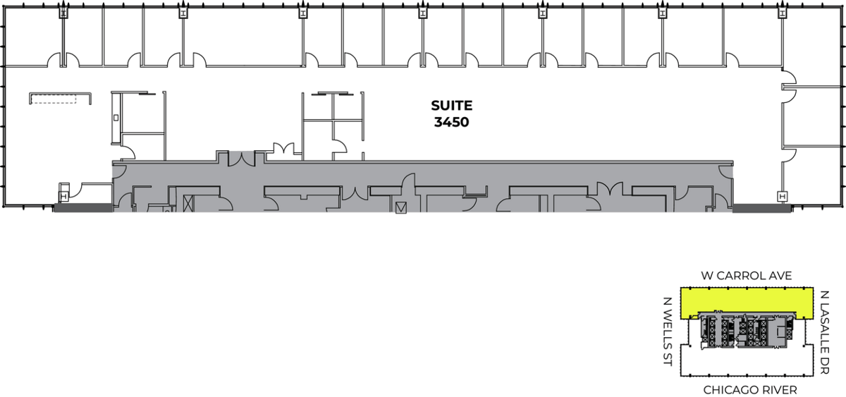 Flex+ floor plan for 300 North La Salle, Suite 3450 in Chicago, IL.