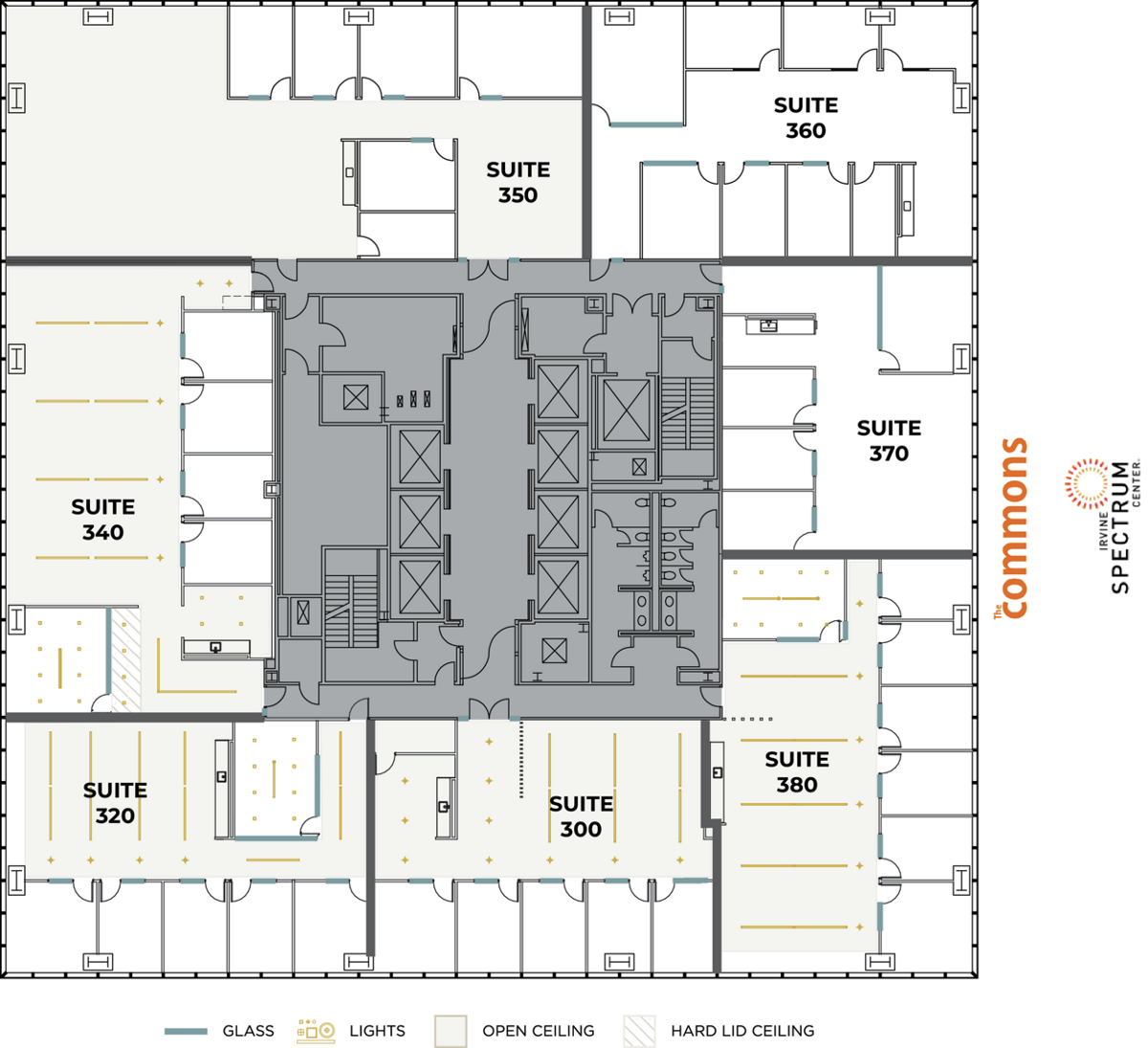 Flex+ floorplan for 400 Spectrum Center Drive, suite 300 in Irvine, CA.