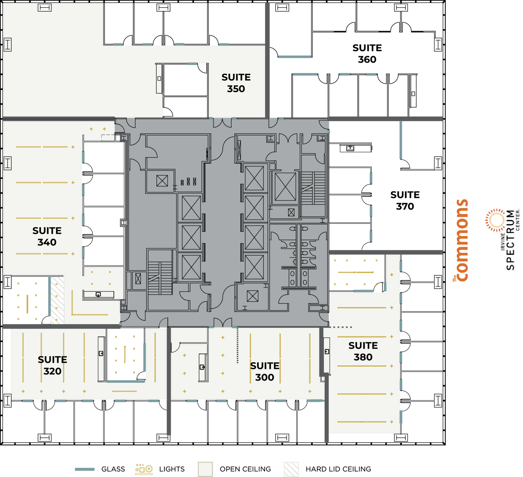 Flex+ floor plan for 400 Spectrum Center, suite 340 in Irvine, CA.