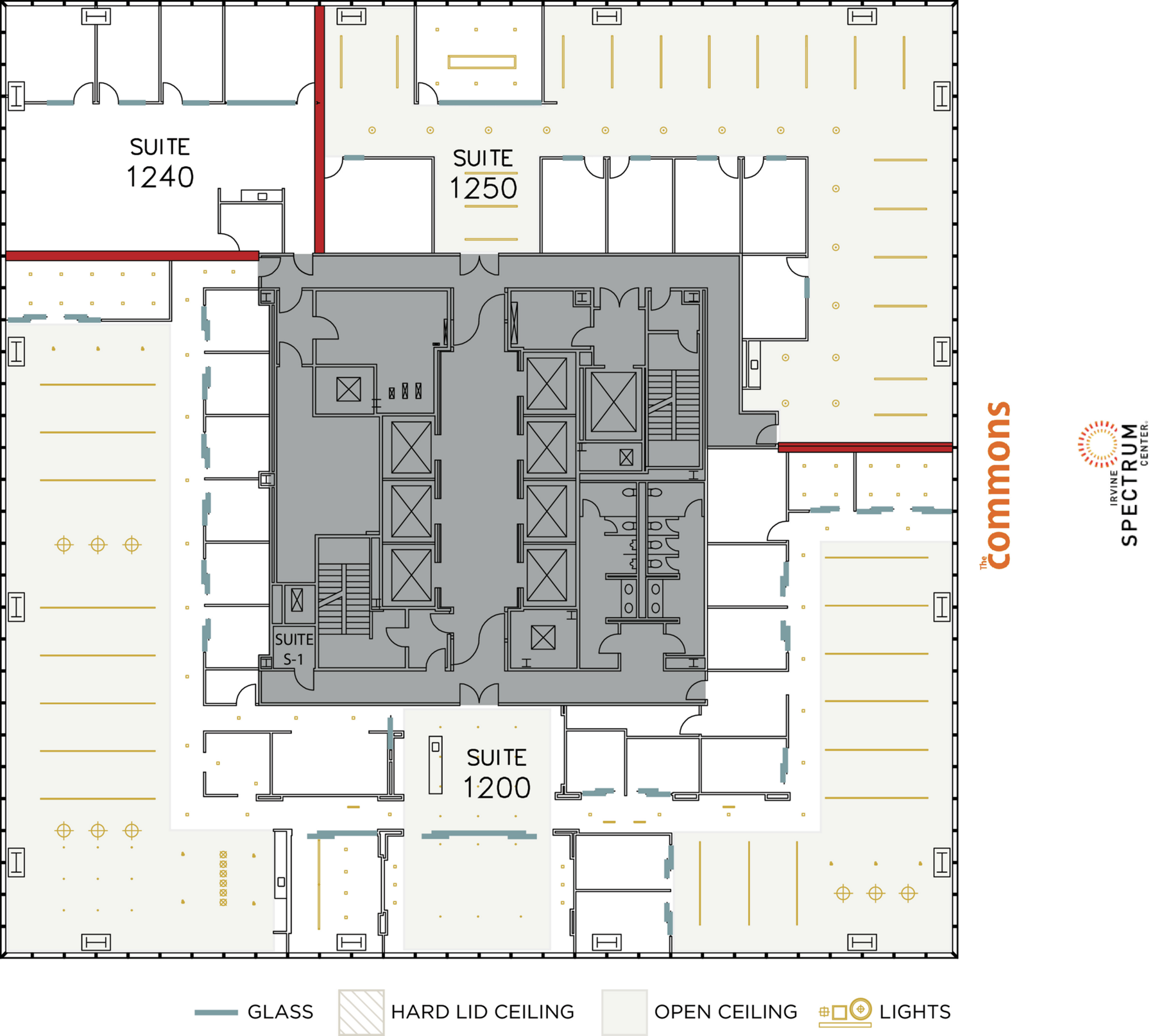 Flex+ floor plan for 400 Spectrum Center Drive, suite 1250 in Irvine, CA.