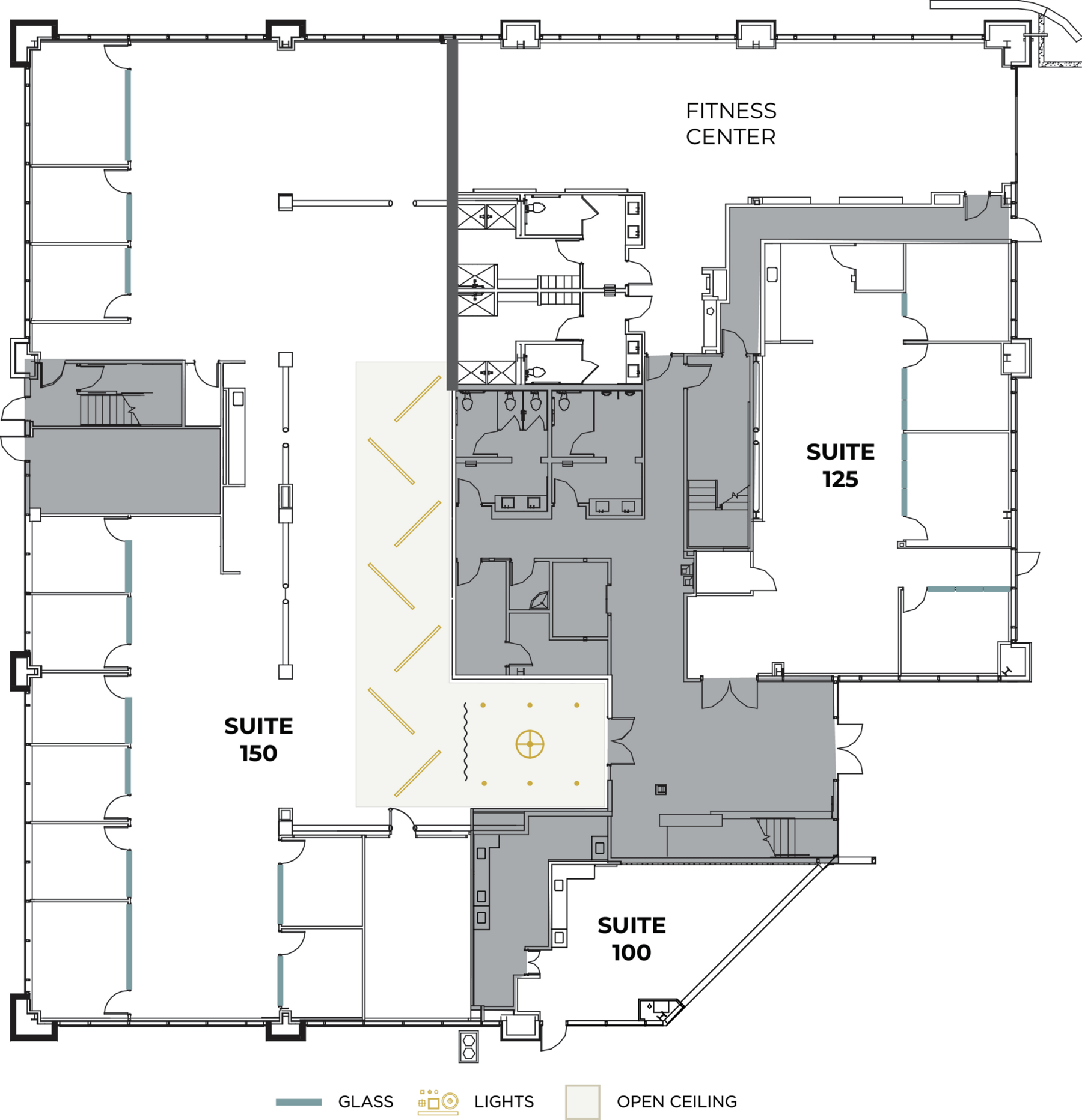 Flex+ floor plan for 12680 High Bluff Drive, suite 150 in San Diego, CA.