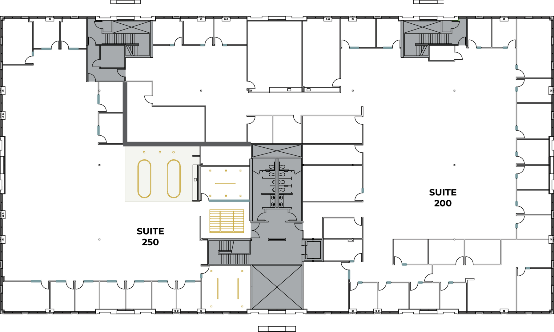 Flex+ floor plan for 3210 El Camino Real, suite 250 in Irvine, CA.