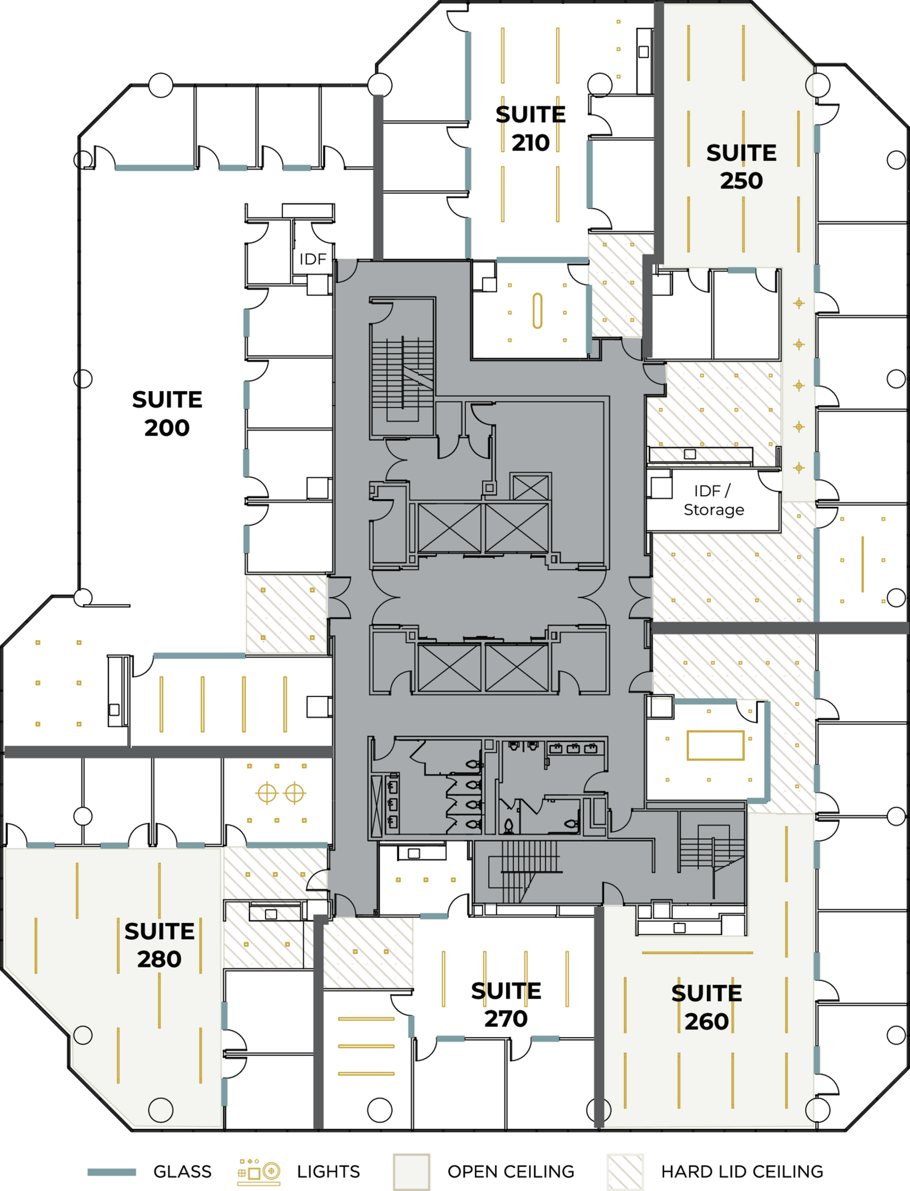 Flex+ floor plan for 18300 Von Karman Ave., suite 280 in Irvine, CA.