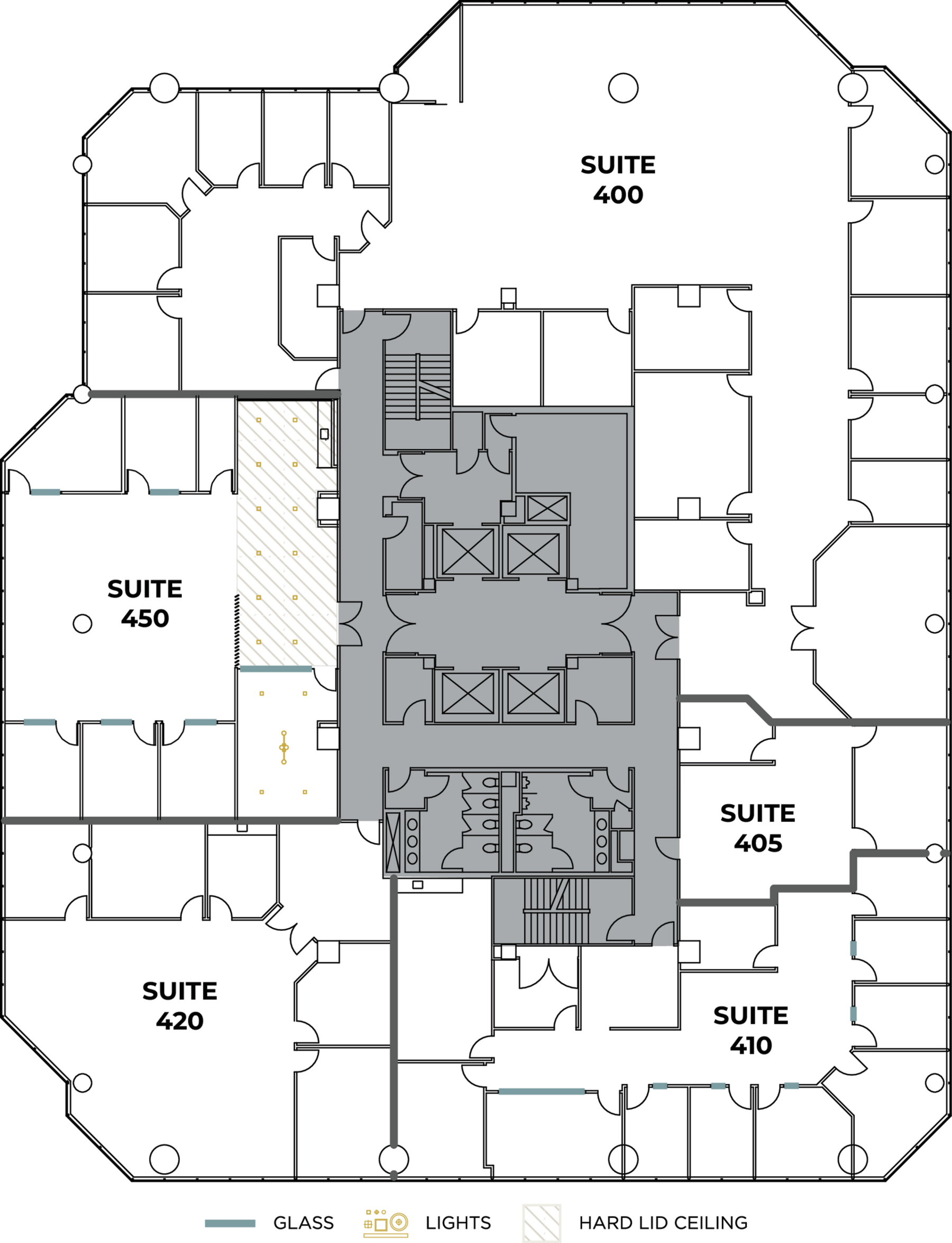 Flex+ floor plan for 18300 Von Karman Ave, suite 450 in Irvine, CA.