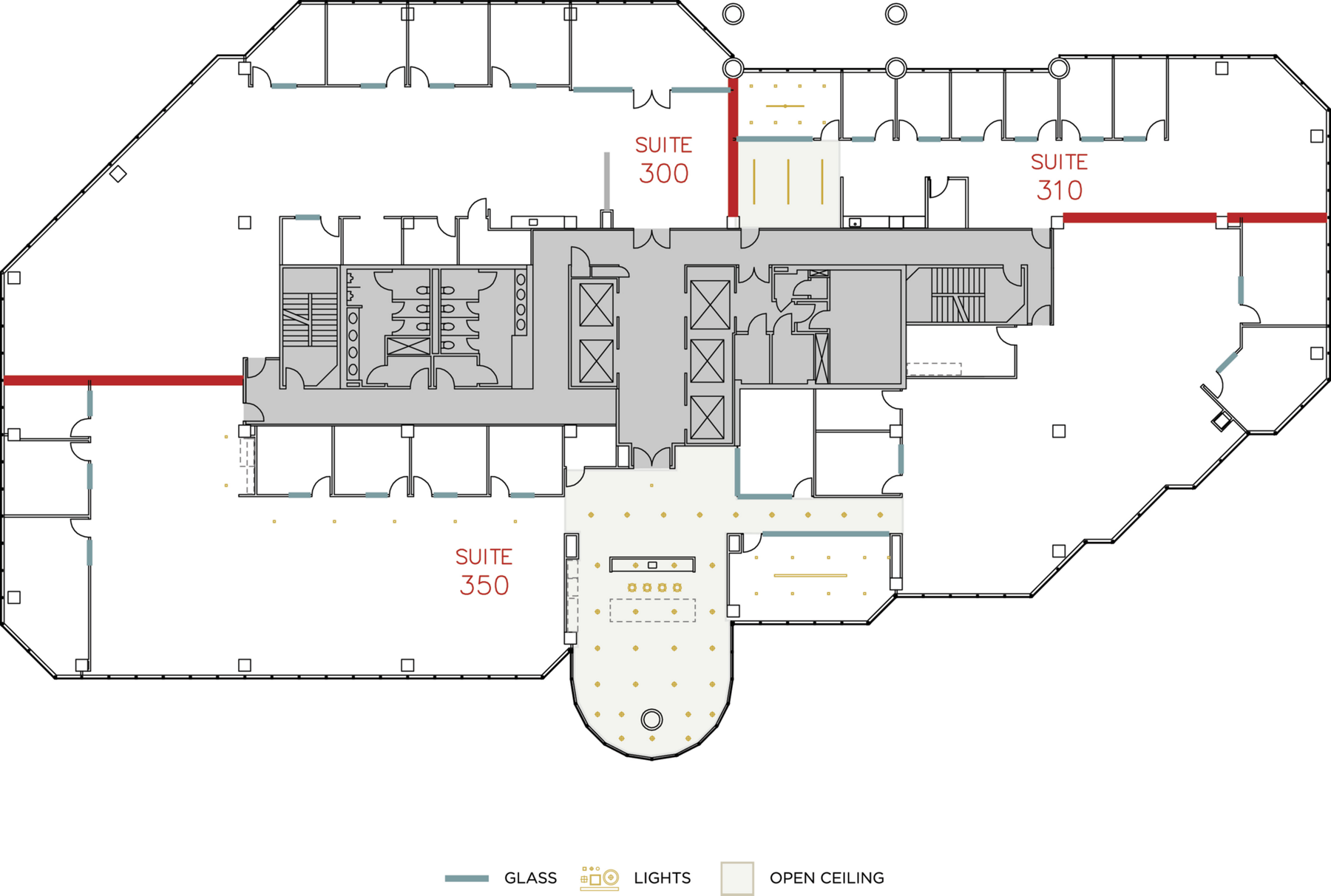 Flex+ floor plan for 18400 Von Karman Ave, suite 310 in Irvine, CA.