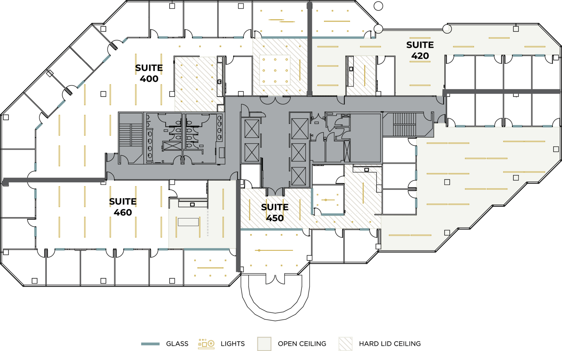Flex+ floor plan for 18400 Von Karman Avenue, suite 450 in Irvine, CA.