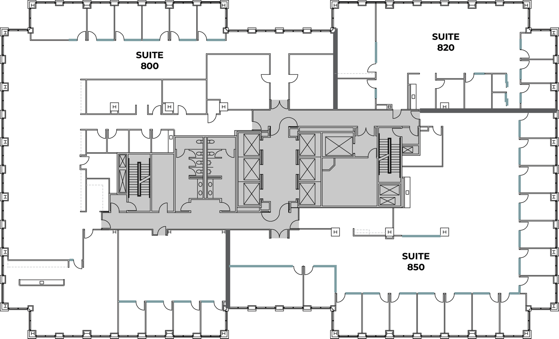 Flex+ floor plan for 20 Pacifica, suite 850 in Irvine, CA.