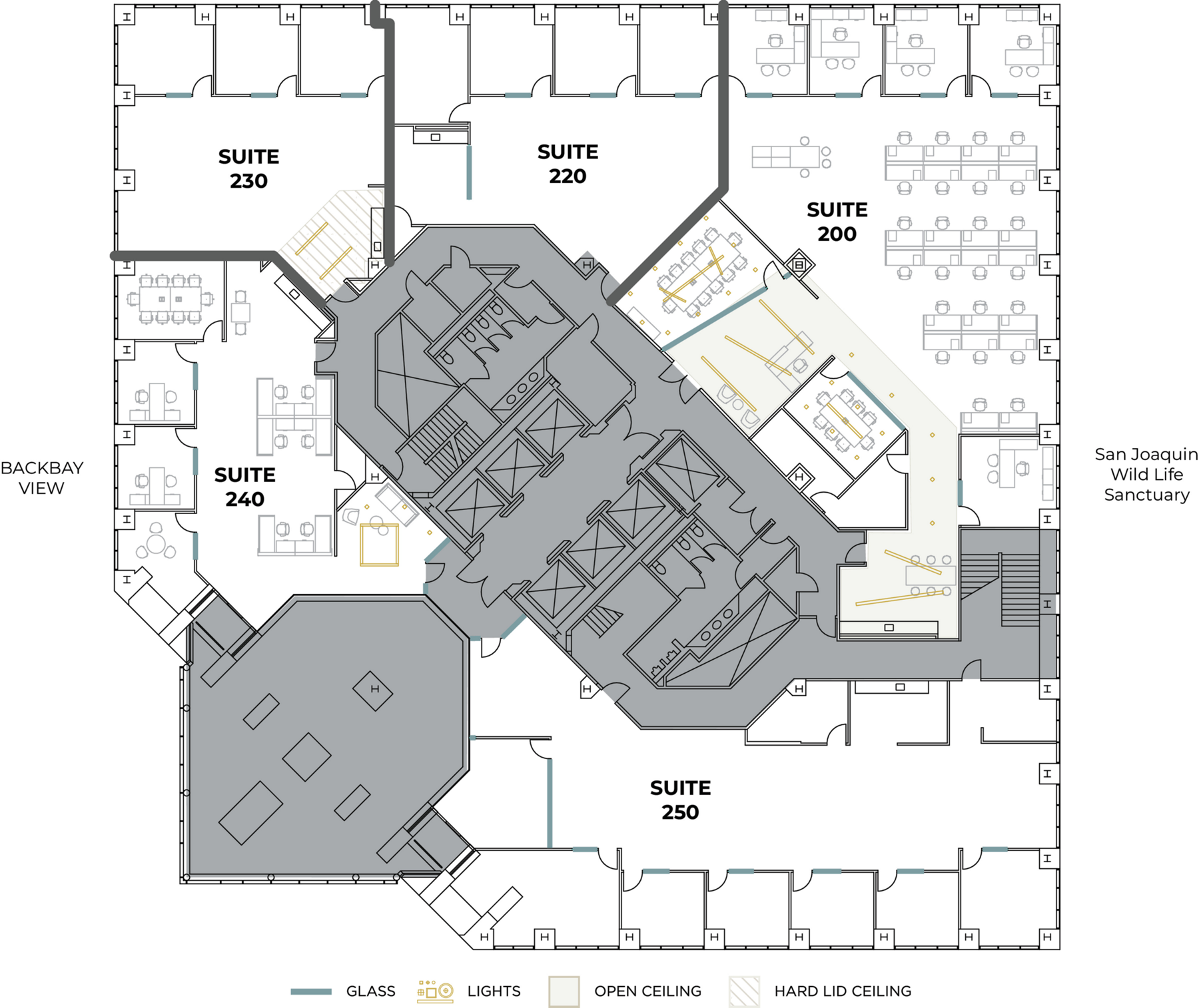 Flex+ floor plan for 19900 MacArthur Blvd., suite 240 in Irvine, CA.