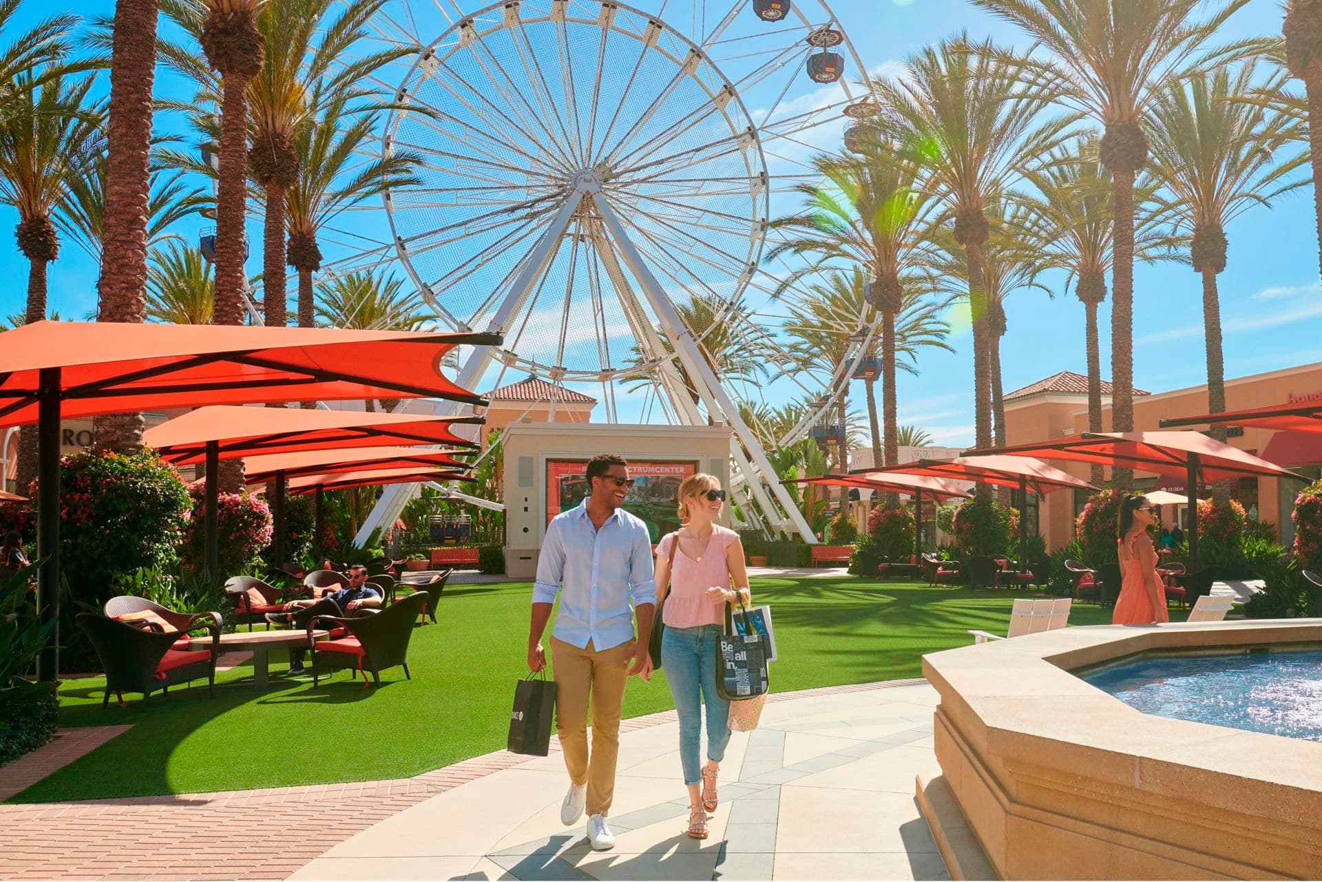 Lifestyle photography of shops at Irvine Spectrum Center.