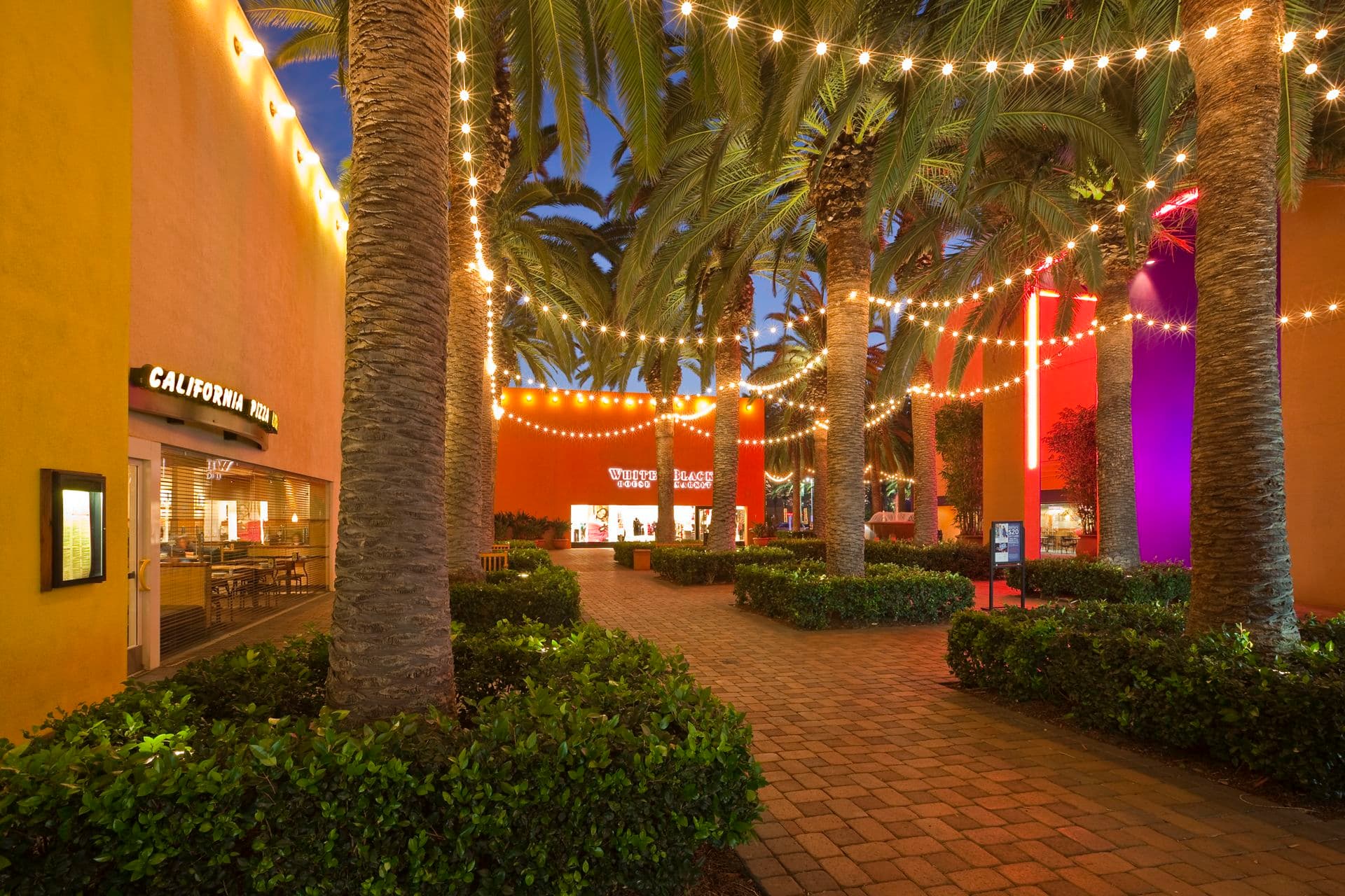 Photography of the retail shopping center, The Market Place in Irvine, CA