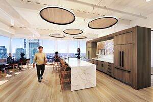 Rendering of the cafe at 300 N. LaSalle in Chicago, IL