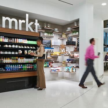Lifestyle photography of MRKT at The Exchange in 71 S. Wacker, Chicago, IL