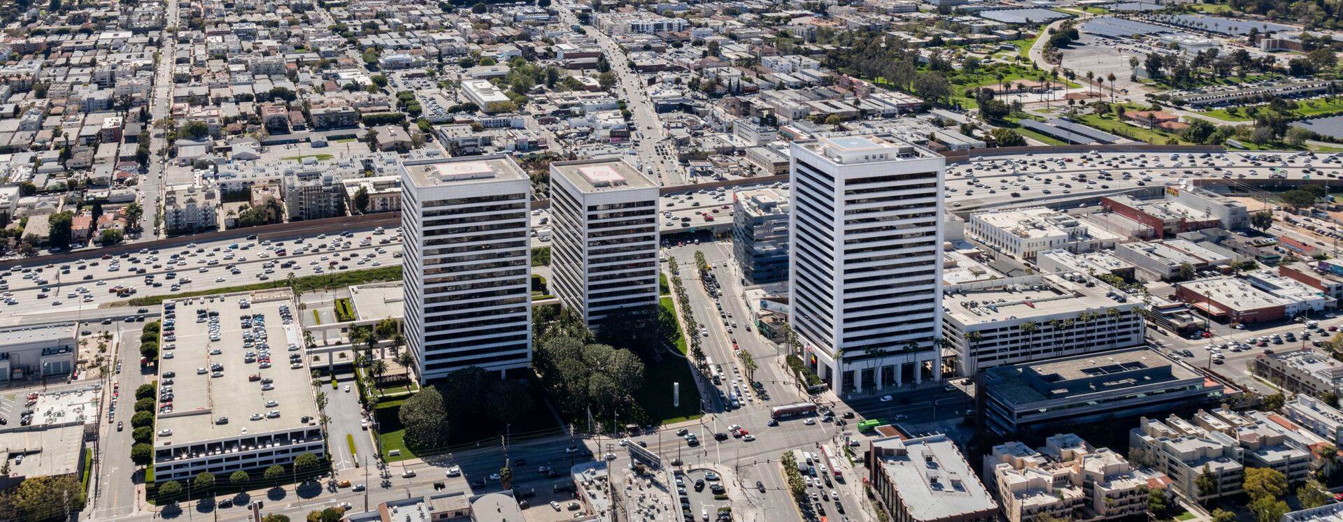 Aerial photography of Westwood Gateway, Los Angeles, CA