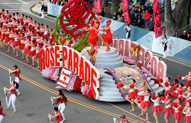 Rose Parade located in downtown Pasadena, CA