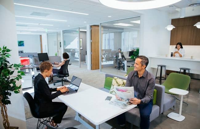 Interior view of Flex Workspace+ Showroom suite 260 in 385 East Colorado Blvd at Western Asset Plaza in Pasadena, CA.