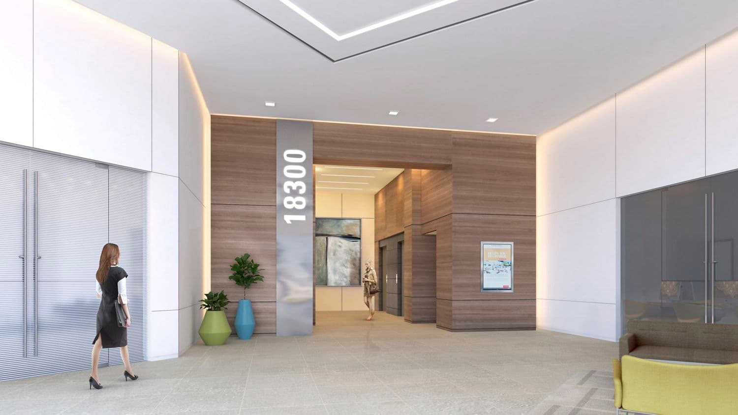 Rendering of  18300 Lobby at Irvine Towers 