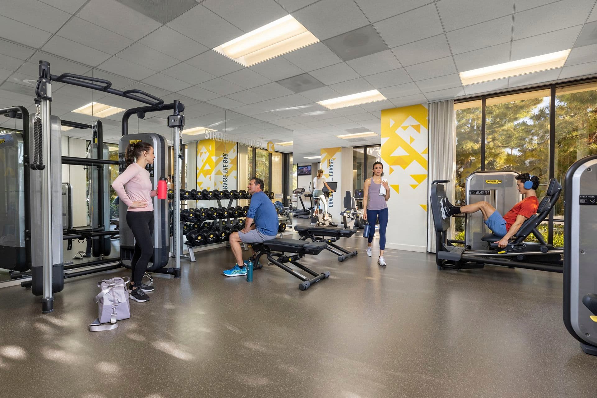 Interior lifestyle photography of Kinetic Fitness Center at Jamboree Center