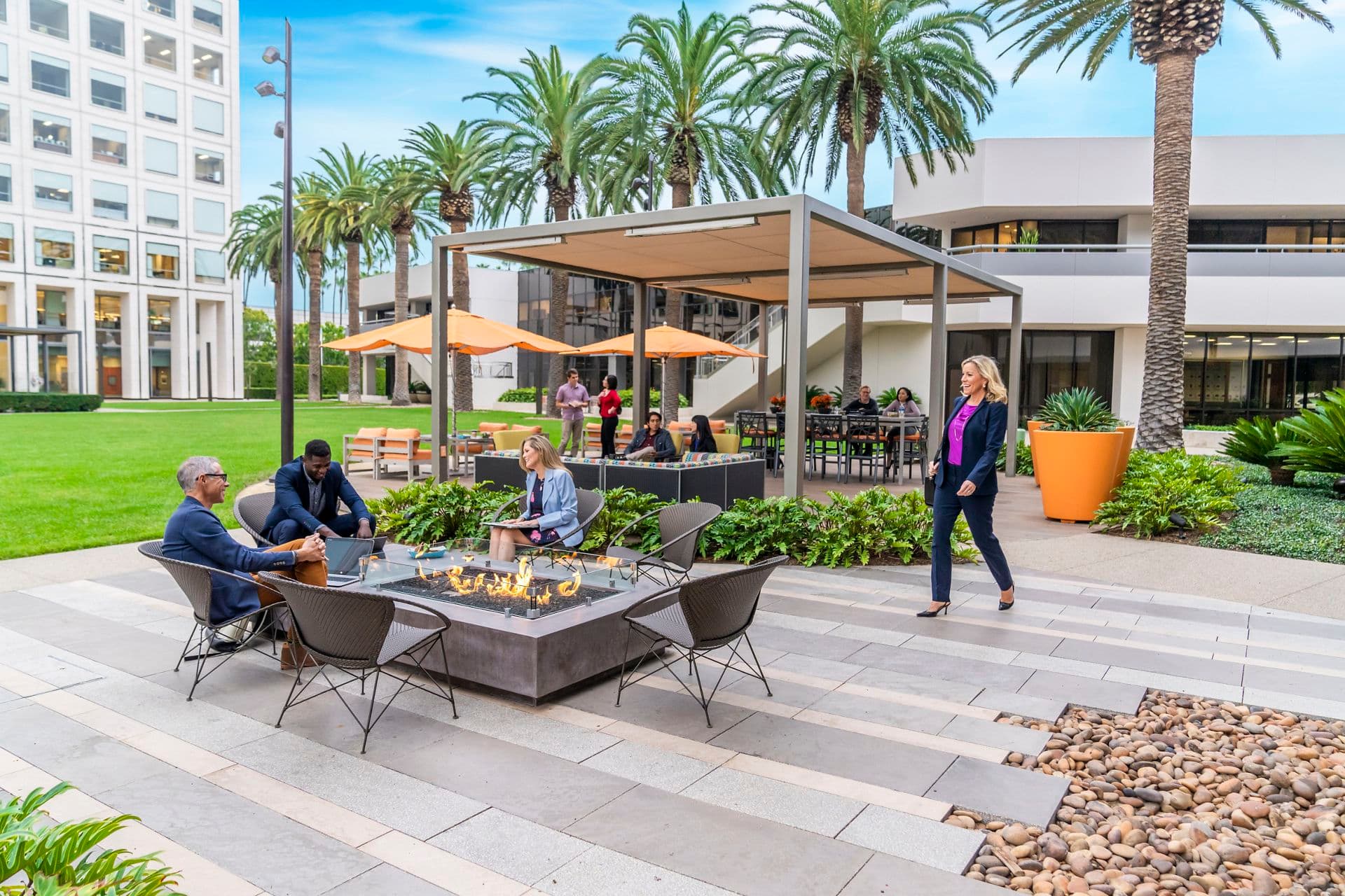 Lifestyle photography of the Commons at MacArthur Court, Irvine, Ca