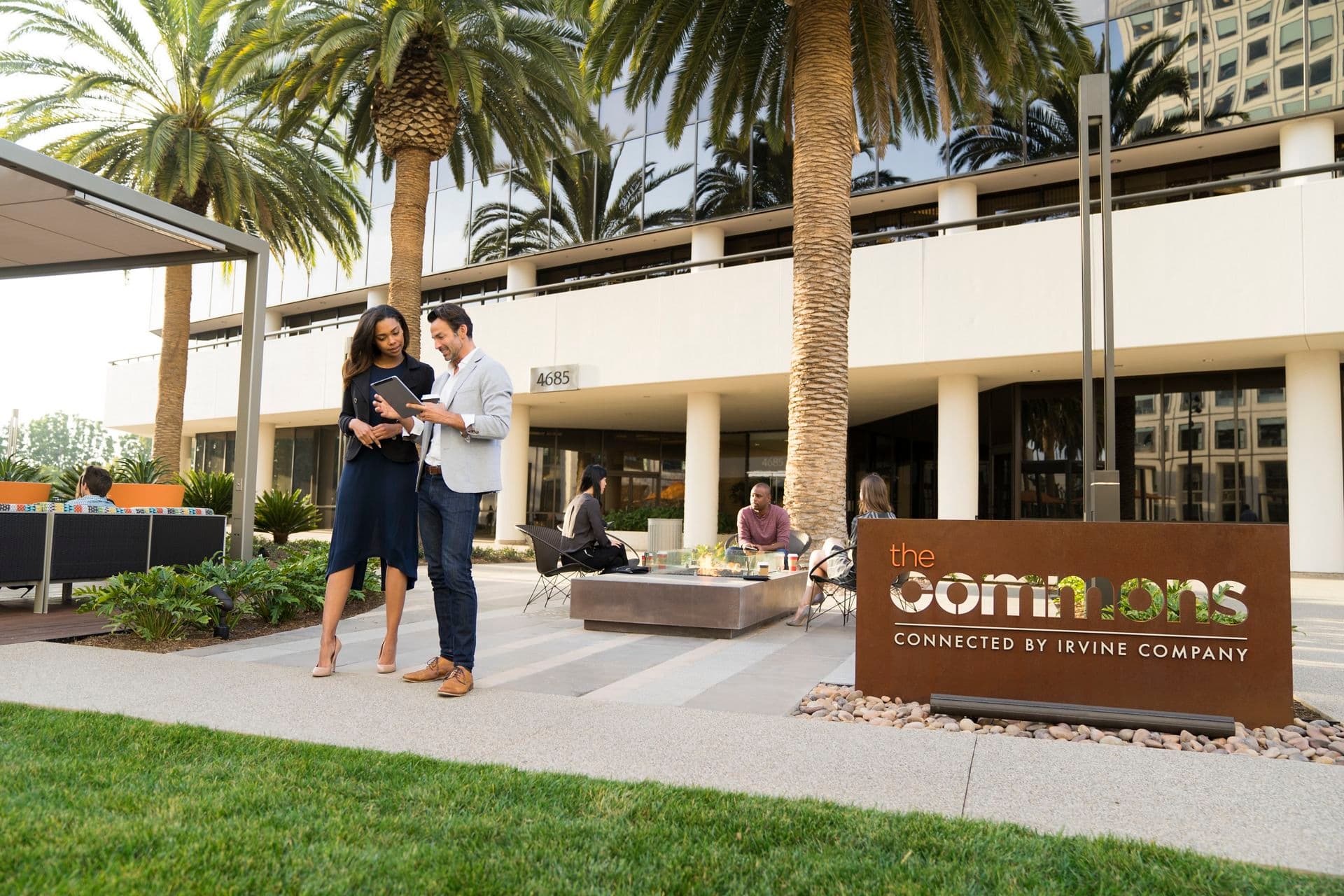 Lifestyle photography of the Commons at MacArthur Court, Newport Beach, Ca