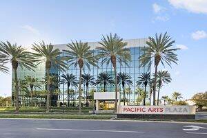 Exterior building photography of Pacific Arts Plaza in Costa Mesa, CA.