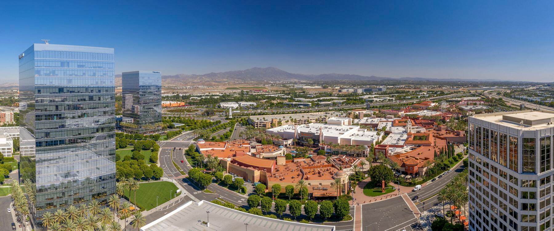 Aerial View of Irvine Spectrum Center, 100 Spectrum Center Drive, Irvine, CA.