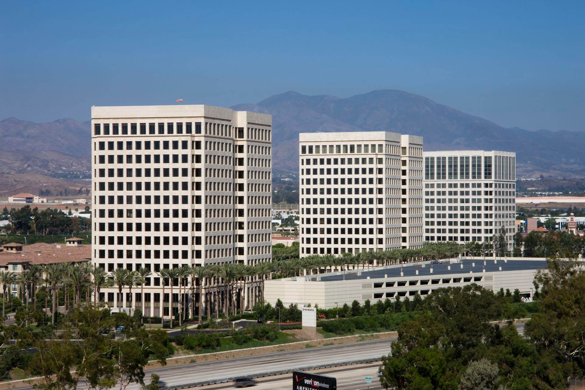 Exterior views of 20-40 Pacifica Office Towers and surroundings. Moore - RMA Architectural Photographers 2008..