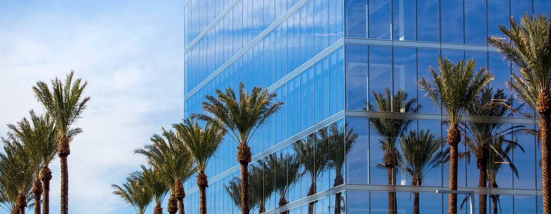 Exterior views of 200 Spectrum Center office building in Irvine Spectrum. Lamb 2016.