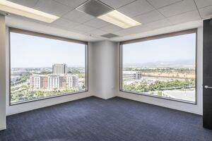 Interior view of Flex Workplace+ Suite 1170 in 300 Spectrum Center Drive in Irvine, CA.