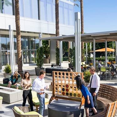 Lifestyle photography of the Commons at 400 Spectrum Center, Irvine, Ca
