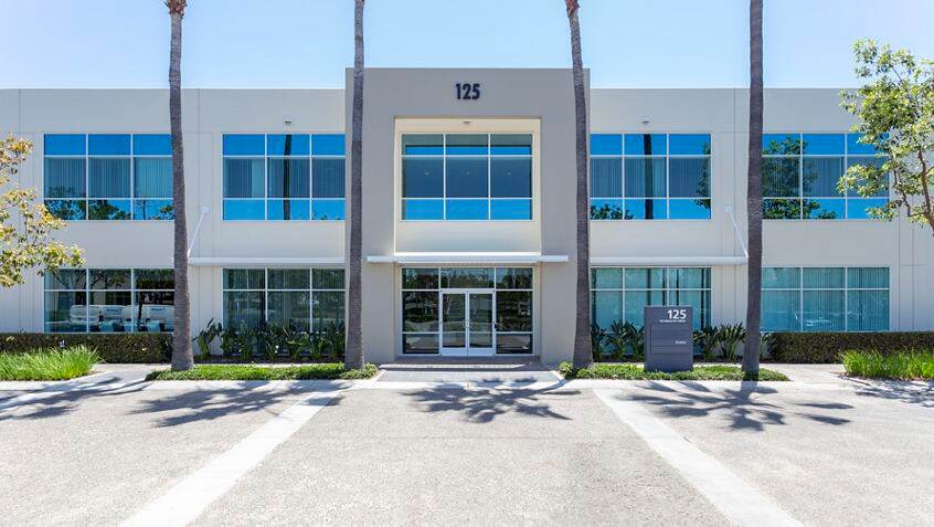 Exterior building photography of 125 Technology entry at Corporate Business Center, Irvine, CA
