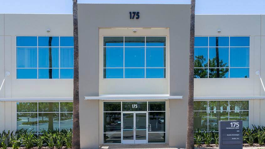 Exterior building photography of 175 Technology entry at Corporate Business Center in Irvine, CA