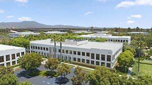 Exterior view of the 15440 Laguna Canyon Road office building at Discovery Park in Irvine, CA.