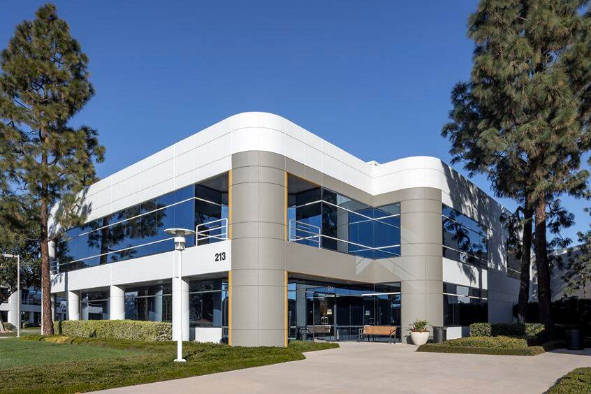 Exterior view of 213 Technology Drive in Irvine, CA.