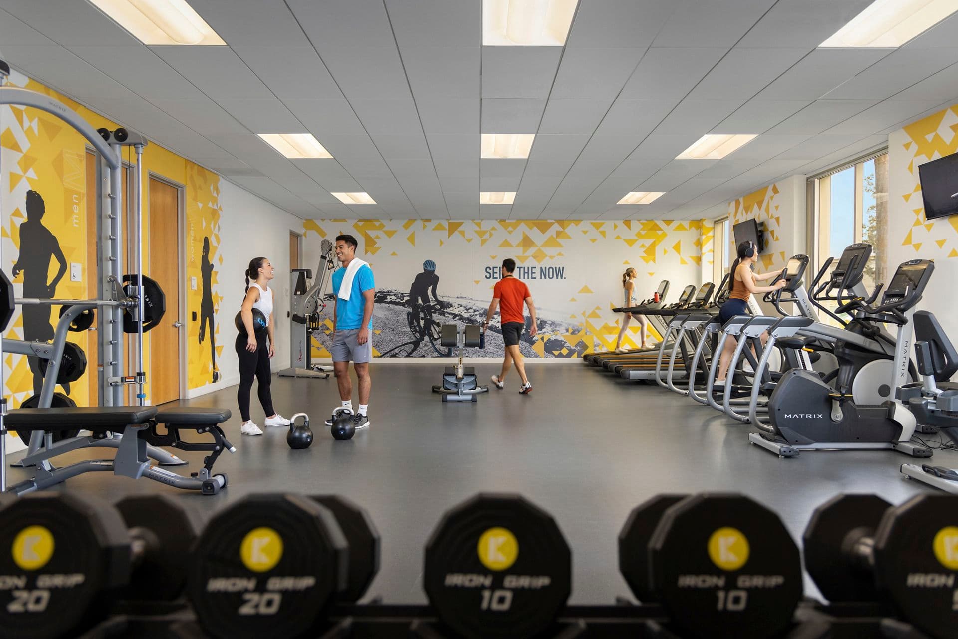 Lifestyle photography of the Kinetic Fitness amenity at Irvine Business Center, Irvine, CA