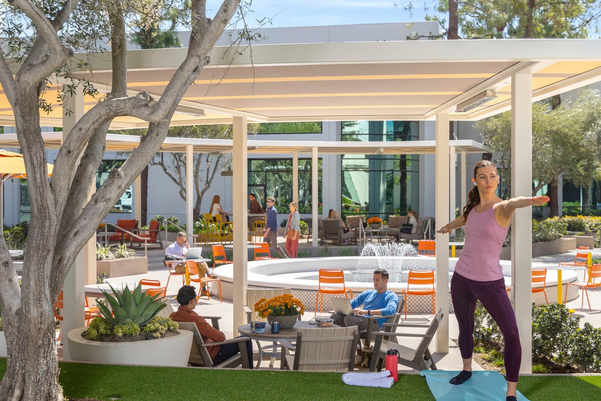Lifestyle photography of The Commons at Lakeview Business Center, Irvine, Ca