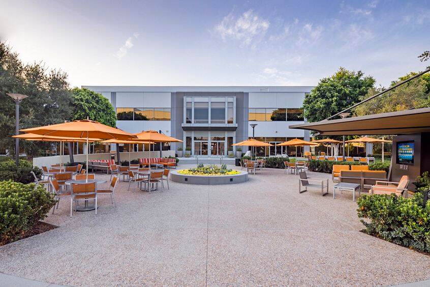 Photography of The Commons at Sand Canyon Business Center, NextGen Campus Office, Irvine, CA.