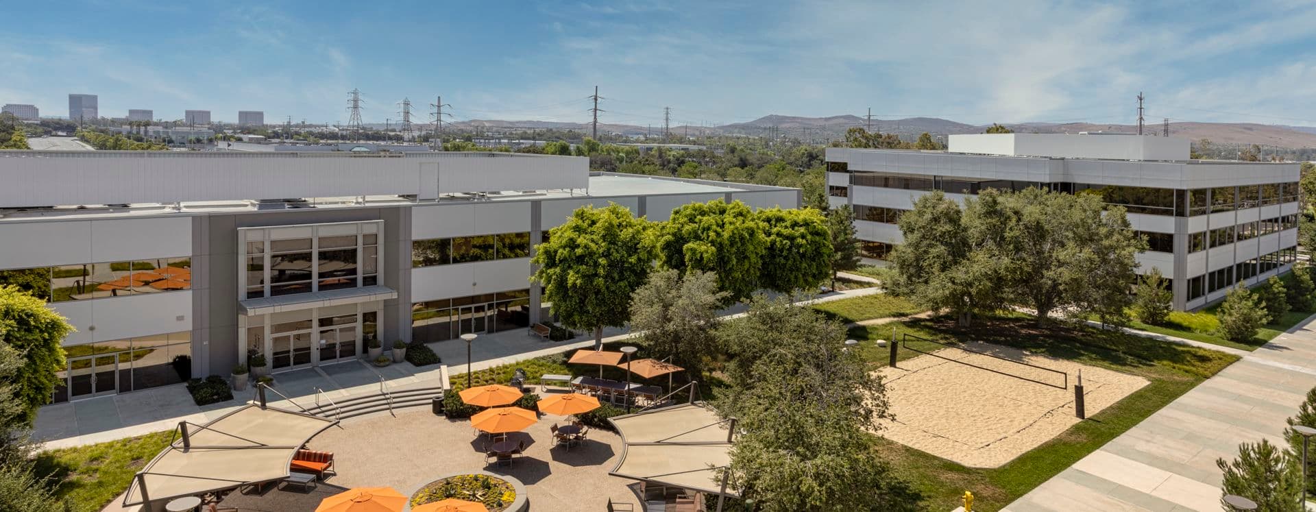 Photography of The Commons at Sand Canyon Business Center, NextGen Campus Office, Irvine, CA.