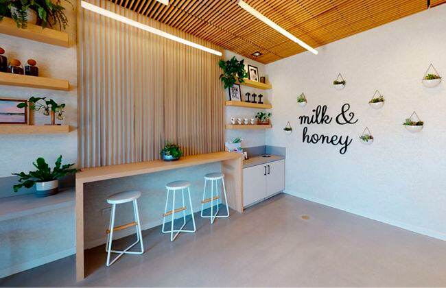 Photography of Milk & Honey Café at Spectrum Court, Irvine, CA.
